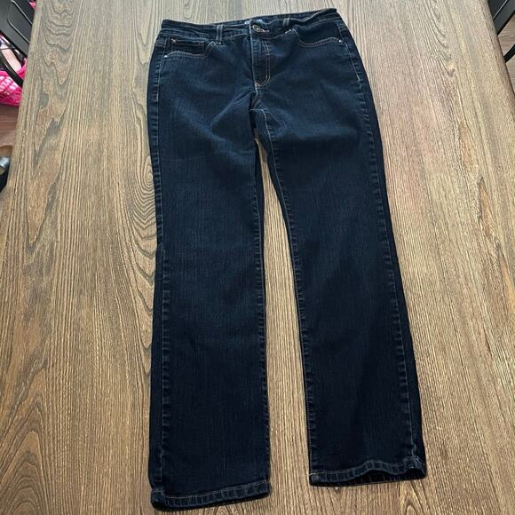 Bandolino Caroline Slim Straight Leg Jeans Denim Stretch Dark Wash Blue Size 6 - Picture 1 of 11